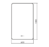 Зеркало AZARIO INCANTO-3 600х1000 часы, подогрев, подсветка с диммером, сенсорный выключатель (LED-0