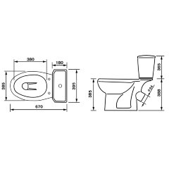 Унитаз-компакт Элисса Стандарт, с сиденьем, синий (43355130202)