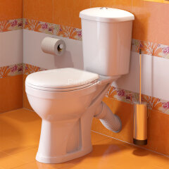 Унитаз-компакт Дора Комфорт горизонтальный выпуск, сиденье с микролифтом, белый (47301130406)