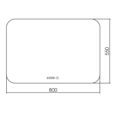 Зеркало AZARIO Шампань-4 800х550 c подсветкой и диммером, часы+сенсор выкл (ФР-00001037)