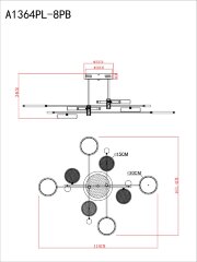 Потолочная люстра Arte Lamp A1364PL-8PB