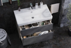 Тумба под раковину AQUATON Оливия 80 Грей/Дуб Ойстер (1A283101OLUG0)